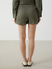 LCW Vision Elastic Waist Textured Women Shorts