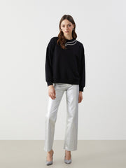 LCW Modest Crew Neck Embroidered Women Sweatshirt Tunic