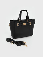 LCW ACCESSORIES Black Leather Look Women Shoulder Bag