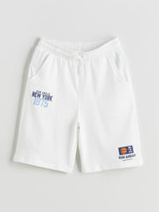 LCW Kids Elastic Waist New York Printed Boy Shorts