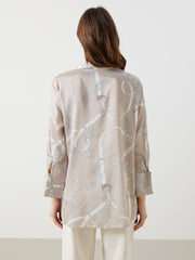 LCW Modest Patterned Satin Women Shirt Tunic