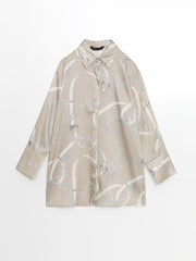 LCW Modest Patterned Satin Women Shirt Tunic