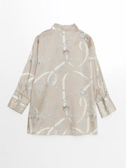 LCW Modest Patterned Satin Women Shirt Tunic