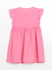 LCW Kids Pleated Girl Linen Look Shirt Dress