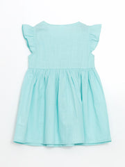 LCW Kids Pleated Girl Linen Look Shirt Dress