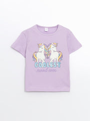 LCW Kids Crew Neck Printed Girls T-Shirt