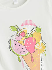 LCW Kids Crew Neck Printed Girls T-Shirt