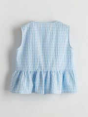 LCW Kids Comfortable Fit Seersucker Bow GirlS Shirt