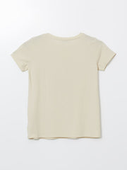 LCW Classic Crew Neck Sequined Women T-Shirt