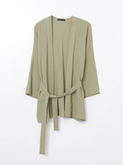 LCWAIKIKI Classic Brown Shawl Collar Women Kimono