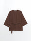 LCWAIKIKI Classic Brown Shawl Collar Women Kimono