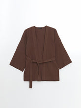 LCWAIKIKI Classic Brown Shawl Collar Women Kimono