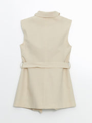 LCW Vision Jacket Collar Linen Blend Women Classic Vest