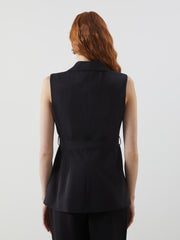 LCW Vision Jacket Collar Linen Blend Women Classic Vest