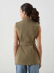 LCW Vision Jacket Collar Linen Blend Women Classic Vest