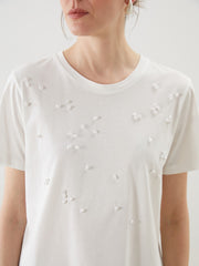 LCW Classic Crew Neck Beaded Women T-Shirt