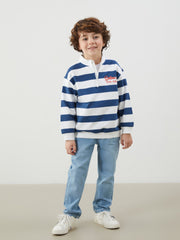 LCW Kids Stand Collar Striped Baby Boy Sweatshirt