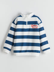 LCW Kids Stand Collar Striped Baby Boy Sweatshirt