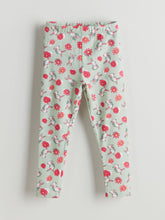 LCW Kids Green Elastic Waist Floral Girls Leggings