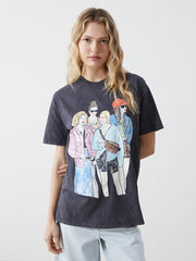 LCWAIKIKI Classic Anthracite Crew Neck Printed Women T-Shirt