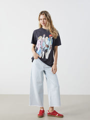 LCWAIKIKI Classic Anthracite Crew Neck Printed Women T-Shirt