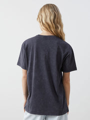 LCWAIKIKI Classic Anthracite Crew Neck Printed Women T-Shirt