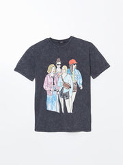 LCWAIKIKI Classic Anthracite Crew Neck Printed Women T-Shirt