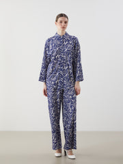 LCW Modest Blue Patterned Women Shirt Tunic