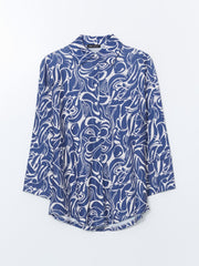 LCW Modest Blue Patterned Women Shirt Tunic