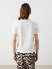 LCW Modest Ecru Crew Neck Embroidered Women T-Shirt