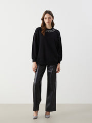 LCW Modest Crew Neck Printed Oversize Women Sweatshirt