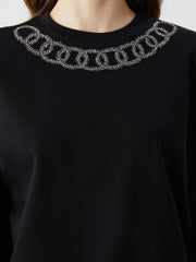 LCW Modest Crew Neck Printed Oversize Women Sweatshirt