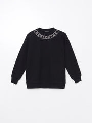 LCW Modest Crew Neck Printed Oversize Women Sweatshirt