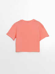 LCW Kids Crew Neck Floral Combed Cotton Girls T-Shirt