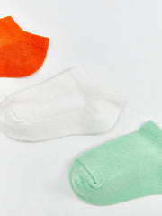 LCW ECO Orange Basic Baby Girl Booties Socks 3-Pack