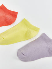 LCW ECO Orange Basic Baby Girl Booties Socks 3-Pack