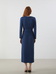 LCW Vision Crew Neck Textured Crinkle Women Dress