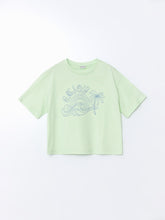 Crew Neck Girls Crop T-Shirt