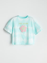 LCW Kids Crew Neck Floral Girls Crop T-Shirt