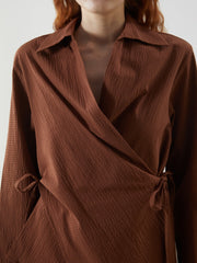 LCW Vision Double Breasted Collar Oversize Women Kimono