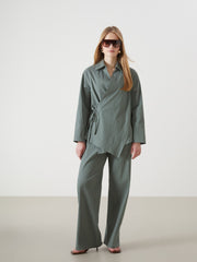 LCW Vision Shawl Collar Textured Oversize Women Kimono