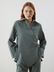 LCW Vision Shawl Collar Textured Oversize Women Kimono