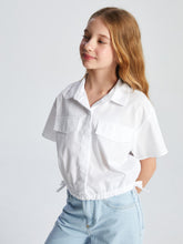 LCW Kids Basic Short Sleeve Girl Crop Shirt