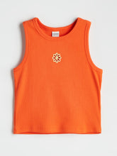 LCW Kids Crew Neck Floral Girl Crop Tank Top