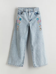 LCW Kids Embroidered Wideleg Girl Jeans