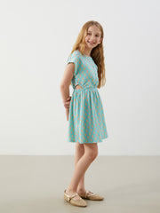 LCW Kids Crew Neck Floral Girl Dress