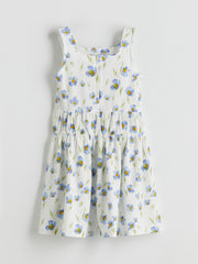 LCW Kids Square Neck Floral Girl Dress