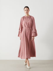 LCW Modest Pink Tie Collar Women Dress
