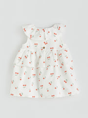 LCW Baby Baby Collar Cherry Printed Baby Girl Dress