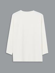 LCWAIKIKI Classic Ecru Crew Neck Stoned Women Tunic